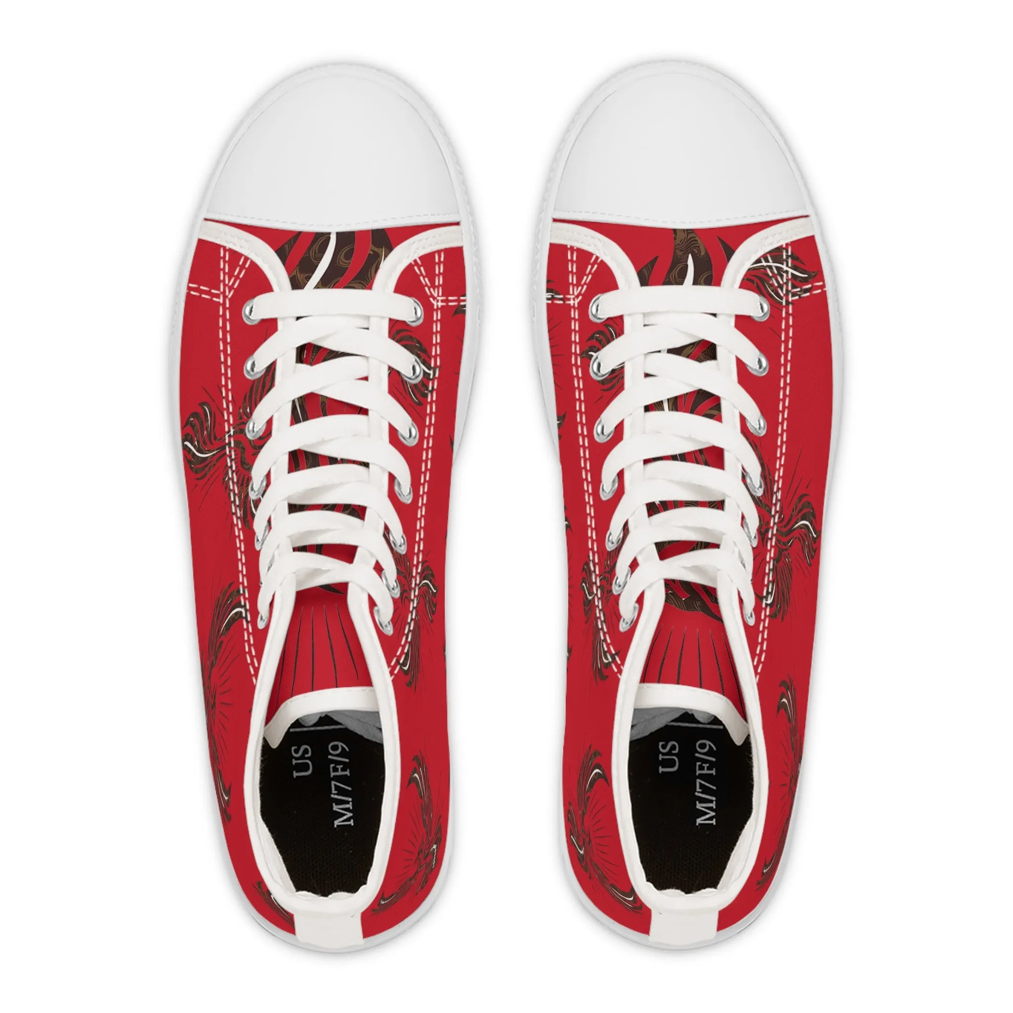 Women's High Top Sneakers - Red Phoenix