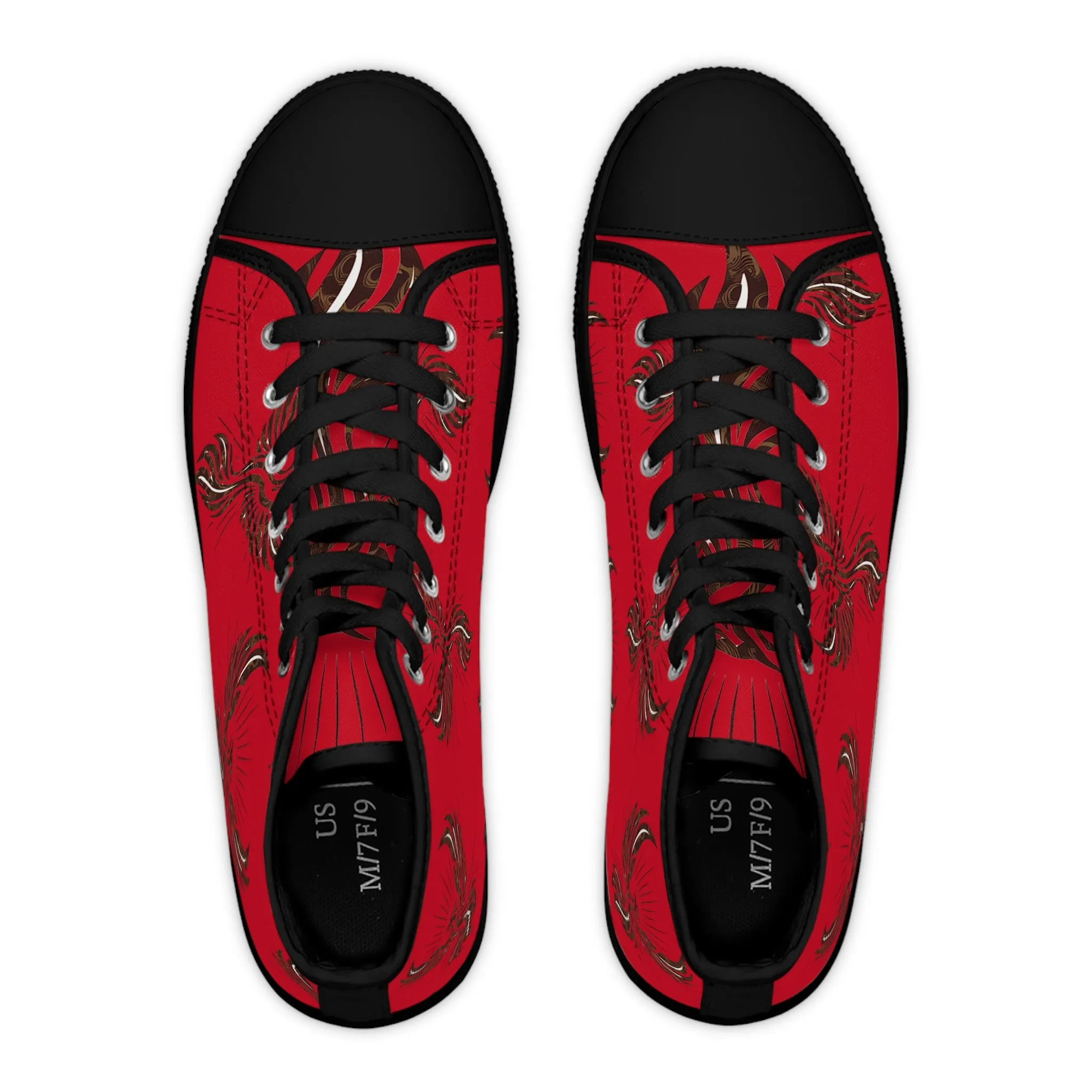 Women's High Top Sneakers - Red Phoenix