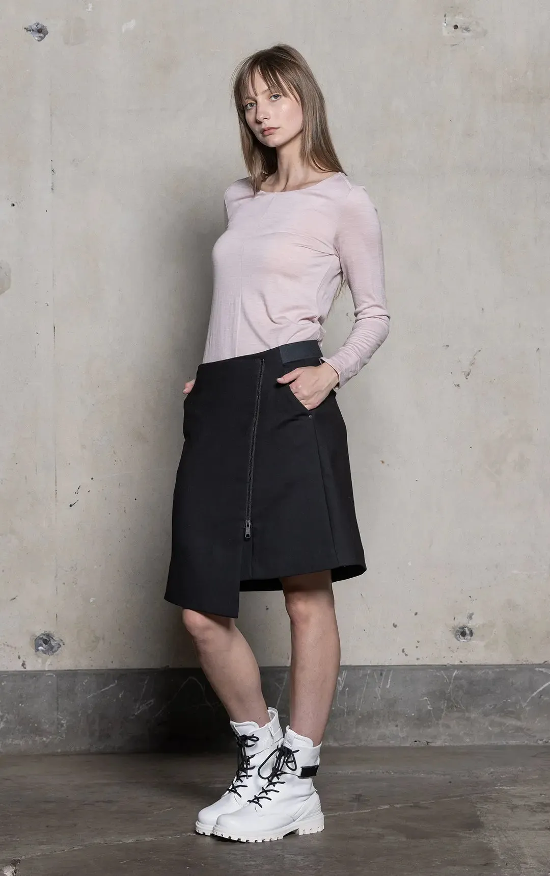 WRAP WOOL BLEND SKIRT - CLEARANCE